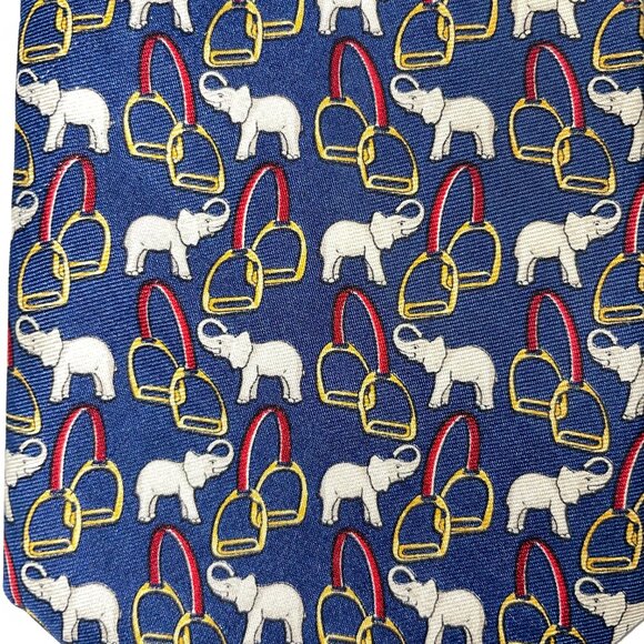 Brooks Brothers Vintage Men's Elephant Tie Multicolor 100% Silk Made in USA - Picture 3 of 7